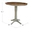 International Concepts Round 36 in Rd Top Pedestal Table, 12 in Leaf, Bar Ht, Hickory/Stone, 36 W, 48 L, 42.1 in H, Wood K41-36RXT-27B-6B-2 - alternate 5